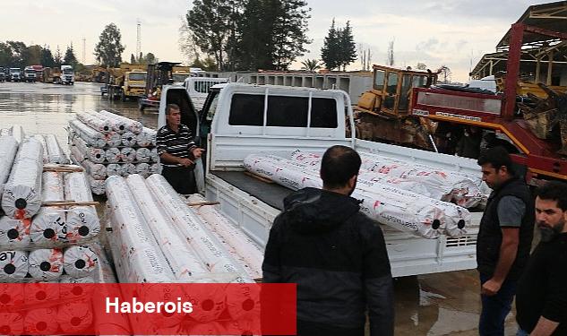 Aksulu afetzede çiftçilere sera naylonu desteği