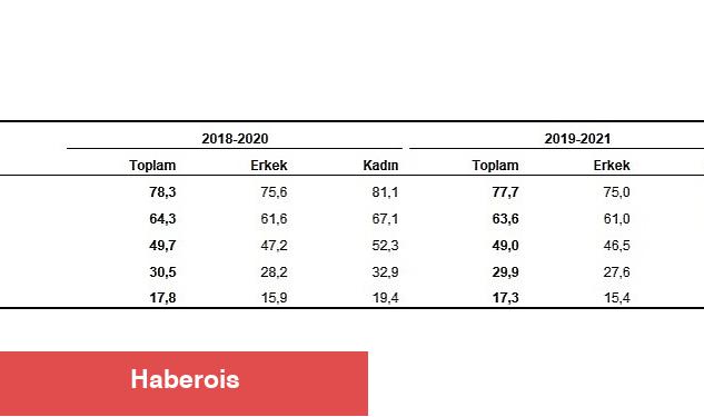 TÜİK: Türkiye'de doğuşta beklenen yaşam süresi 77,7 yıl oldu - Haberois TÜİK: Türkiye'de doğuşta beklenen yaşam süresi 77,7 yıl oldu