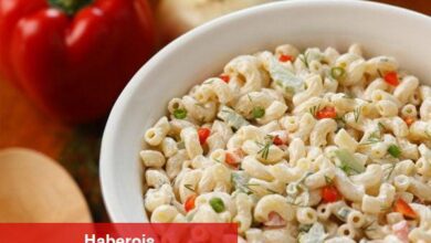 Mevsim sebzeleriyle buzz üzere Sebzeli Makarna Salatası