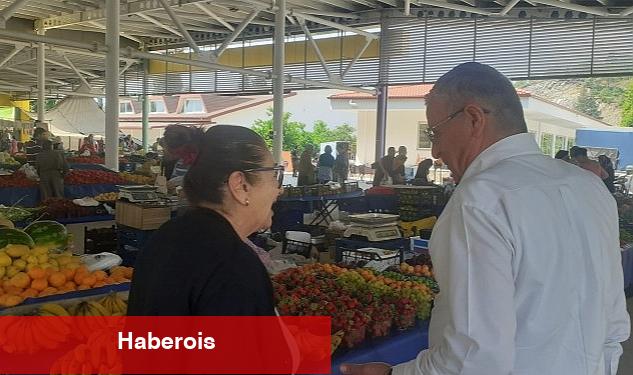 Başkan Topaloğlu Çamyuva pazarında - Haberois Başkan Topaloğlu Çamyuva pazarında