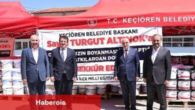 Okulların tadilatı için boyalar Keçiören Belediyesi'nden