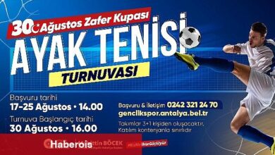 Antalya Büyükşehir'den Zafer Bayramı'na özel ayak tenisi turnuvası