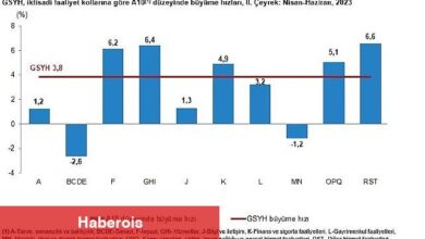 Gayrisafi Yurt İçi Hasıla (GSYH) 2023 yılı ikinci çeyreğinde yüzde 3,8 arttı