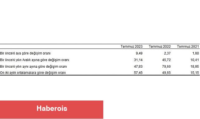 Tüketici fiyat endeksi (TÜFE) yıllık yüzde 47,83, aylık yüzde 9,49 oldu