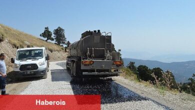 Söbüce yaylası grup yolunda asfalt çalışması - Haberois Söbüce yaylası grup yolunda asfalt çalışması