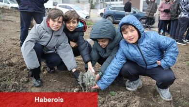 Çocuklar gelecek için fidan dikti