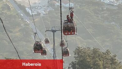 İzmir İtfaiyesi teleferikte mahsur kalanlar için kurtarma çalışmalarına katıldı