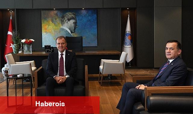 Mersin Yenişehir Belediye Başkanı Abdullah Özyiğit, Mersin Büyükşehir Belediye Başkanı Vahap Seçer'i makamında ziyaret etti - Haberois Mersin Yenişehir Belediye Başkanı Abdullah Özyiğit, Mersin Büyükşehir Belediye Başkanı Vahap Seçer'i makamında ziyaret etti