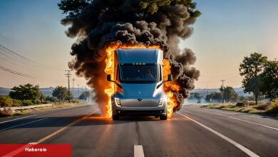 Tesla Semi alev alev yandı, güç söndürdüler; Elon Musk sessiz