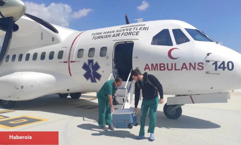 Hava Kuvvetleri'nin ambulansı organ nakli için havalandı