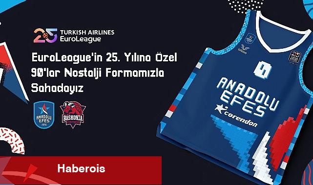 Anadolu Efes, EuroLeague'in 25. Yılına Özel 90'lar Nostalji Forması ile Sahaya Çıkacak - Haberois Anadolu Efes, EuroLeague'in 25. Yılına Özel 90'lar Nostalji Forması ile Sahaya Çıkacak