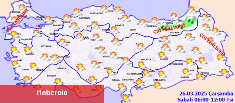 Kuzeybatıda toz taşınımına dikkat!