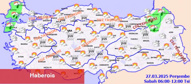 Meteoroloji'den uyarı! İç ve batı kesimlerde toz taşınımına dikkat! - Haberois Meteoroloji'den uyarı! İç ve batı kesimlerde toz taşınımına dikkat!