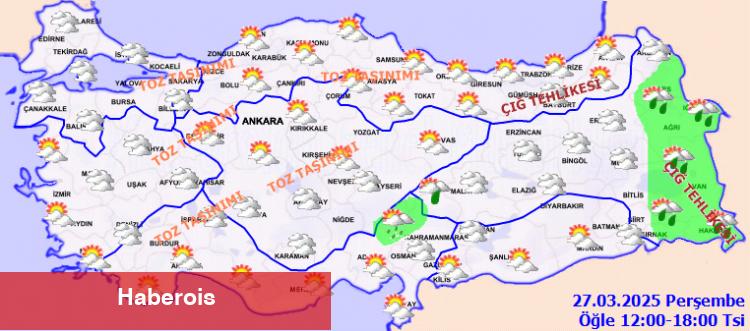 Meteoroloji'den uyarı! İç ve batı kesimlerde toz taşınımına dikkat! - Haberois Meteoroloji'den uyarı! İç ve batı kesimlerde toz taşınımına dikkat!