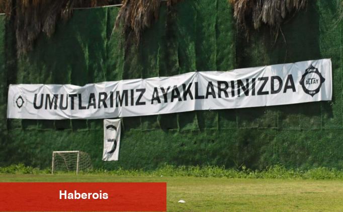 Altay'da futbolculara pankartlı dayanak
