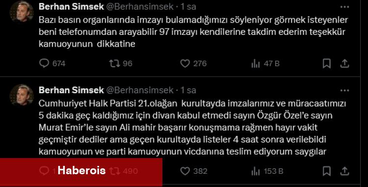 Berhan Şimşek'in de geç başvurusu kabul edilmedi! Özel'e sitem etti! - Haberois Berhan Şimşek'in de geç başvurusu kabul edilmedi! Özel'e sitem etti!