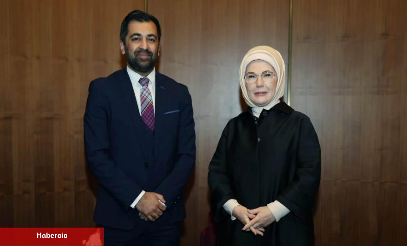 Emine Erdoğan ve İskoçya Eski Başbakanı Humza Yousaf bir ortaya geldi