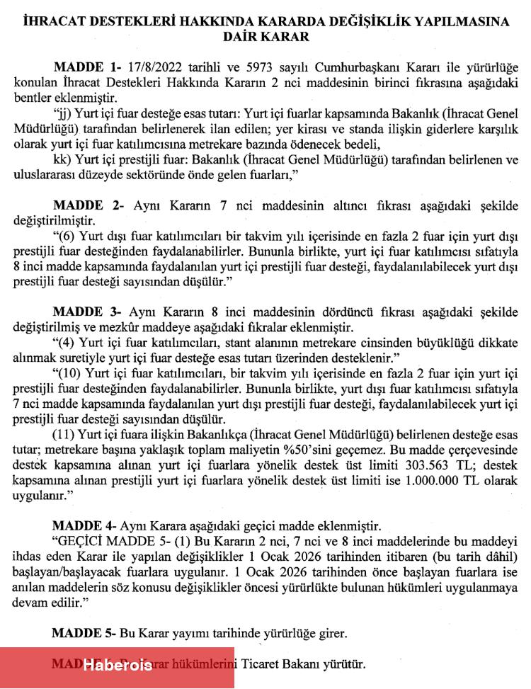 İhracat hamlesi... Fuar limitleri güncellendi - Haberois İhracat hamlesi... Fuar limitleri güncellendi