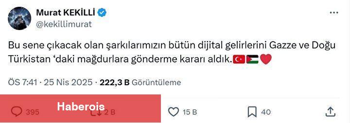 Murat Kekilli gönülleri fethetti: Doğu Türkistan ve Gazze için harekete geçti!