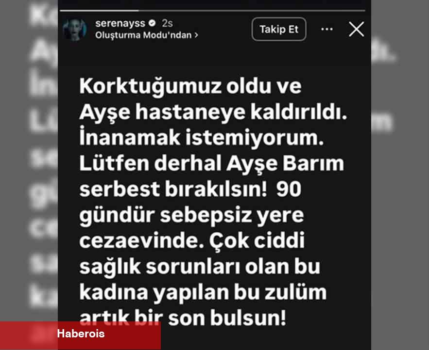 Serenay Sarıkaya'dan reaksiyon çeken Ayşe Barım paylaşımı! Korkulan oldu - Haberois Serenay Sarıkaya'dan reaksiyon çeken Ayşe Barım paylaşımı! Korkulan oldu
