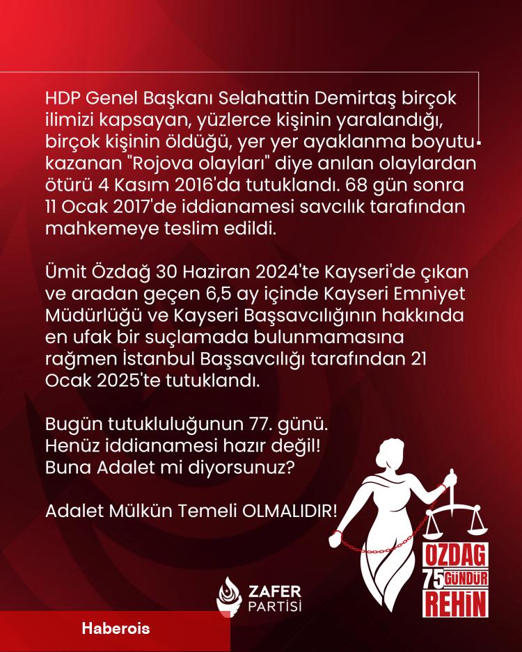 Ümit Özdağ'ın iddianamesi tutukluluğunun 78. gününde hazırlandı