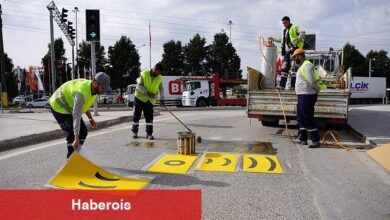 Yol ve yaya çizgileri yenileniyor