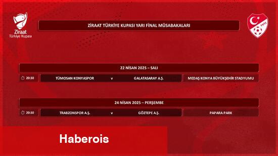 Ziraat Türkiye Kupası'nda yarı final programı açıklandı - Haberois Ziraat Türkiye Kupası'nda yarı final programı açıklandı