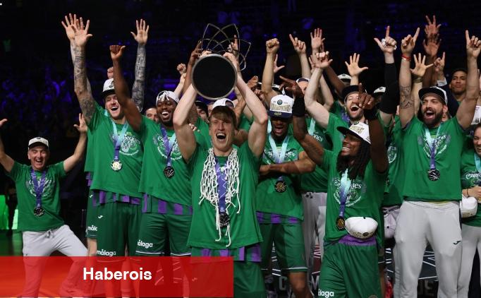 Basketbol Şampiyonlar Ligi'nde şampiyonluğa ulaşan Unicaja Malaga, kupasını aldı - Haberois Basketbol Şampiyonlar Ligi'nde şampiyonluğa ulaşan Unicaja Malaga, kupasını aldı