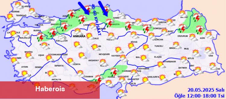 Batı Karadeniz ve iç kısımlarda sağanak yağış bekleniyor - Haberois Batı Karadeniz ve iç kısımlarda sağanak yağış bekleniyor