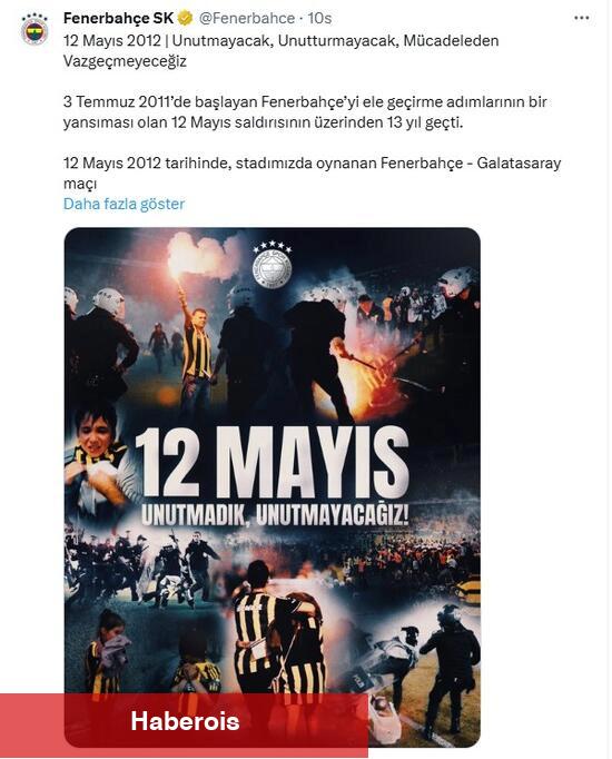 Galatasaray'dan Fenerbahçe'ye 12 Mayıs göndermesi - Haberois Galatasaray'dan Fenerbahçe'ye 12 Mayıs göndermesi