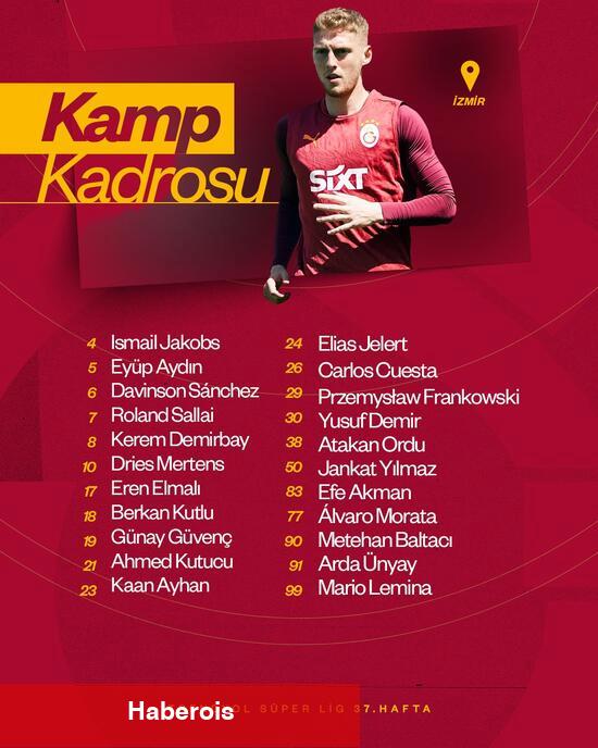 Galatasaray'ın kamp takımında 7 as eksik