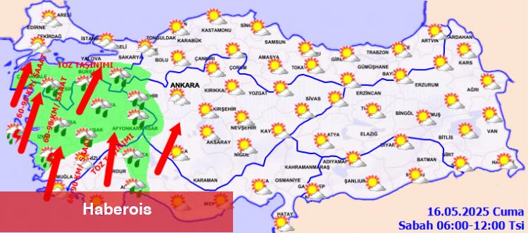 İç ve Doğu bölgelerde sıcaklık artıyor, Batıda fırtına kapıda! - Haberois İç ve Doğu bölgelerde sıcaklık artıyor, Batıda fırtına kapıda!