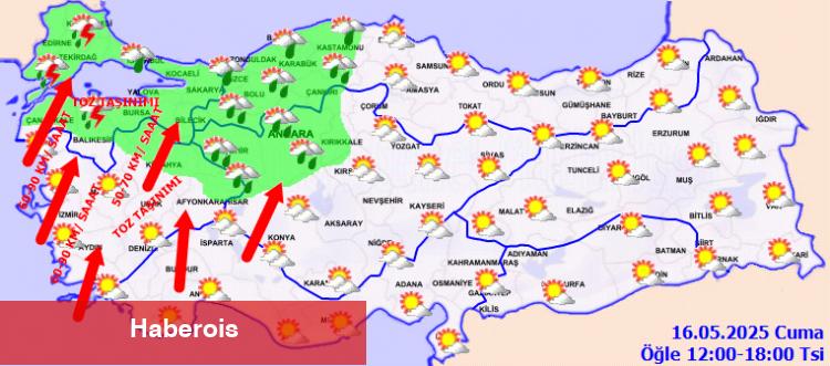 İç ve Doğu bölgelerde sıcaklık artıyor, Batıda fırtına kapıda! - Haberois İç ve Doğu bölgelerde sıcaklık artıyor, Batıda fırtına kapıda!