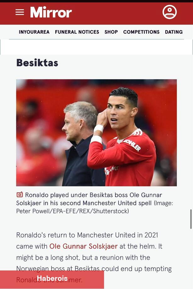 İngiltere'den flaş tez; "Ronaldo, Beşiktaş'a gidebilir!" - Haberois İngiltere'den flaş tez; "Ronaldo, Beşiktaş'a gidebilir!"