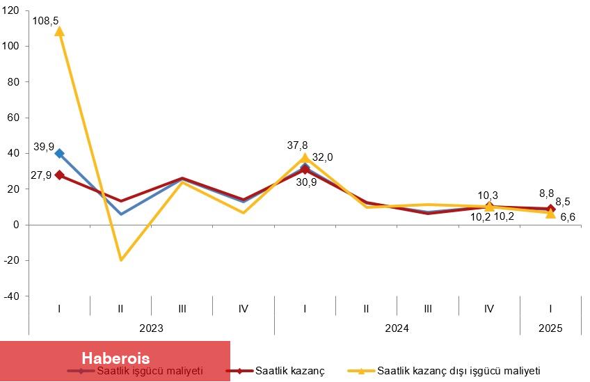 İşgücü Girdi Endeksleri, I. Çeyrek: Ocak-Mart, 2025