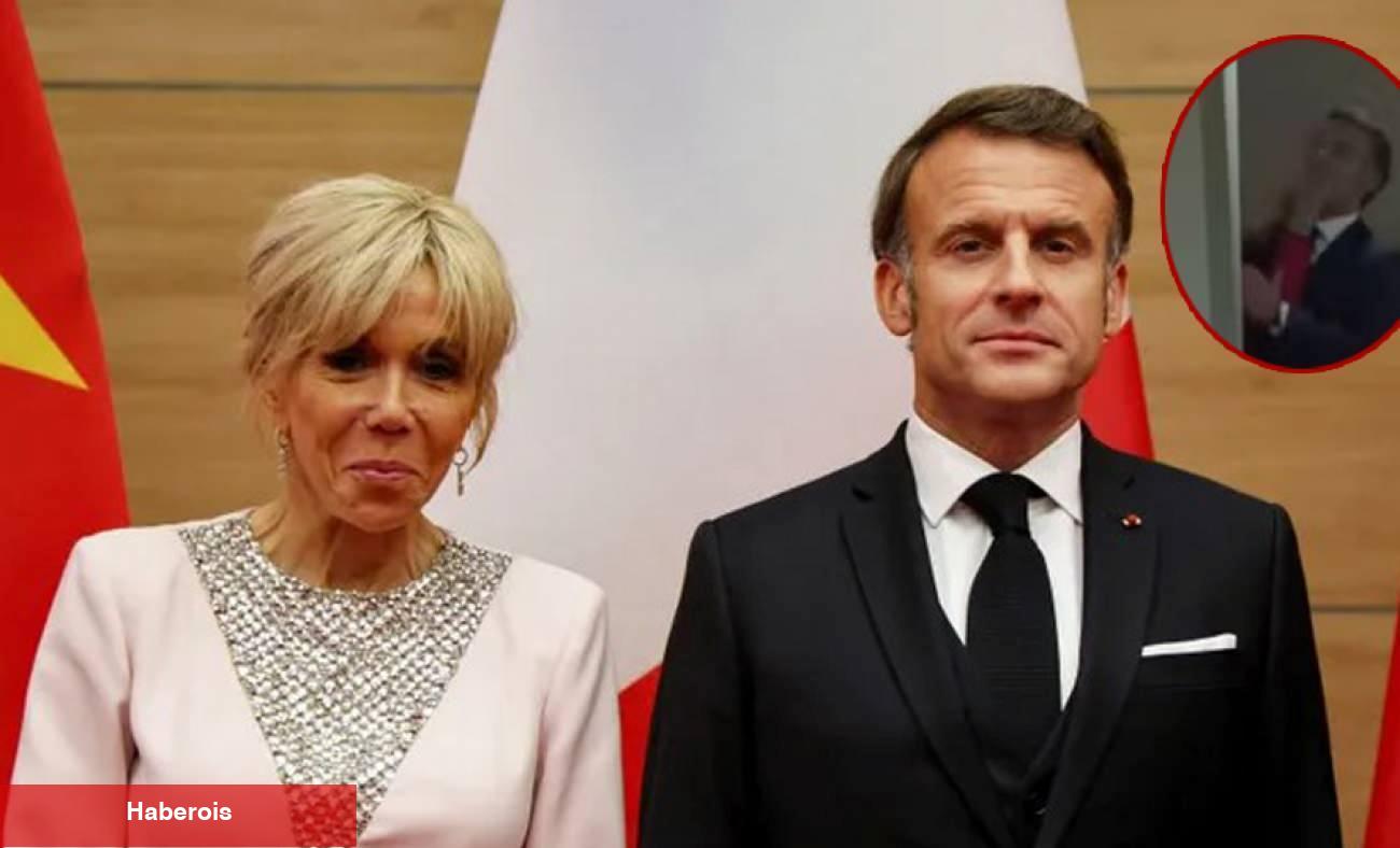 Macron Fransız halkının lisanına düştü: Afişle dalga geçtiler! Eşinden tokat yemişti