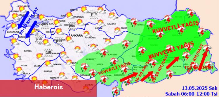 Meteoroloji'den 25 vilayet için sarı kodlu uyarı! Kuvvetli sağanak geliyor! - Haberois Meteoroloji'den 25 vilayet için sarı kodlu uyarı! Kuvvetli sağanak geliyor!