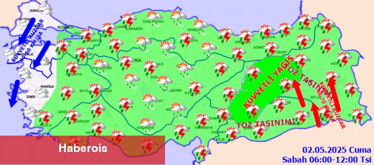 Meteoroloji'den 'kuvvetli' uyarı! - Haberois Meteoroloji'den 'kuvvetli' uyarı!