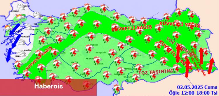 Meteoroloji'den 'kuvvetli' uyarı! - Haberois Meteoroloji'den 'kuvvetli' uyarı!
