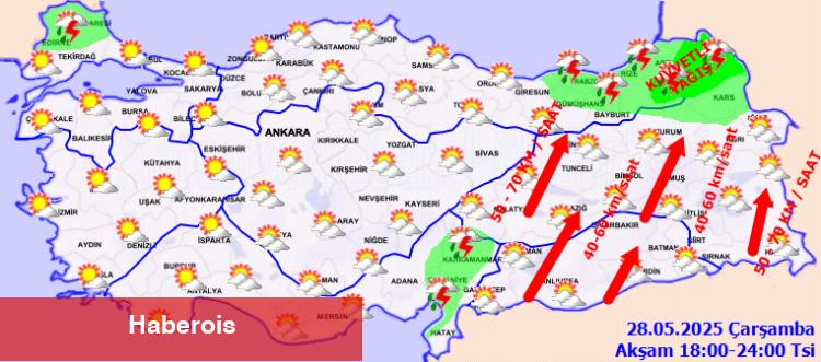 Türkiye’de kuvvetli yağış ve fırtına alarmı! - Haberois Türkiye’de kuvvetli yağış ve fırtına alarmı!