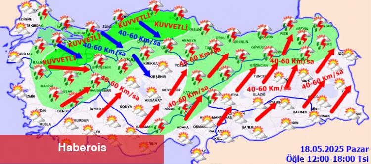 Türkiye’de kuvvetli yağış ve rüzgar alarmı! - Haberois Türkiye’de kuvvetli yağış ve rüzgar alarmı!