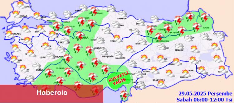 Yurtta bugün lokal sağanak ve kuvvetli yağış var