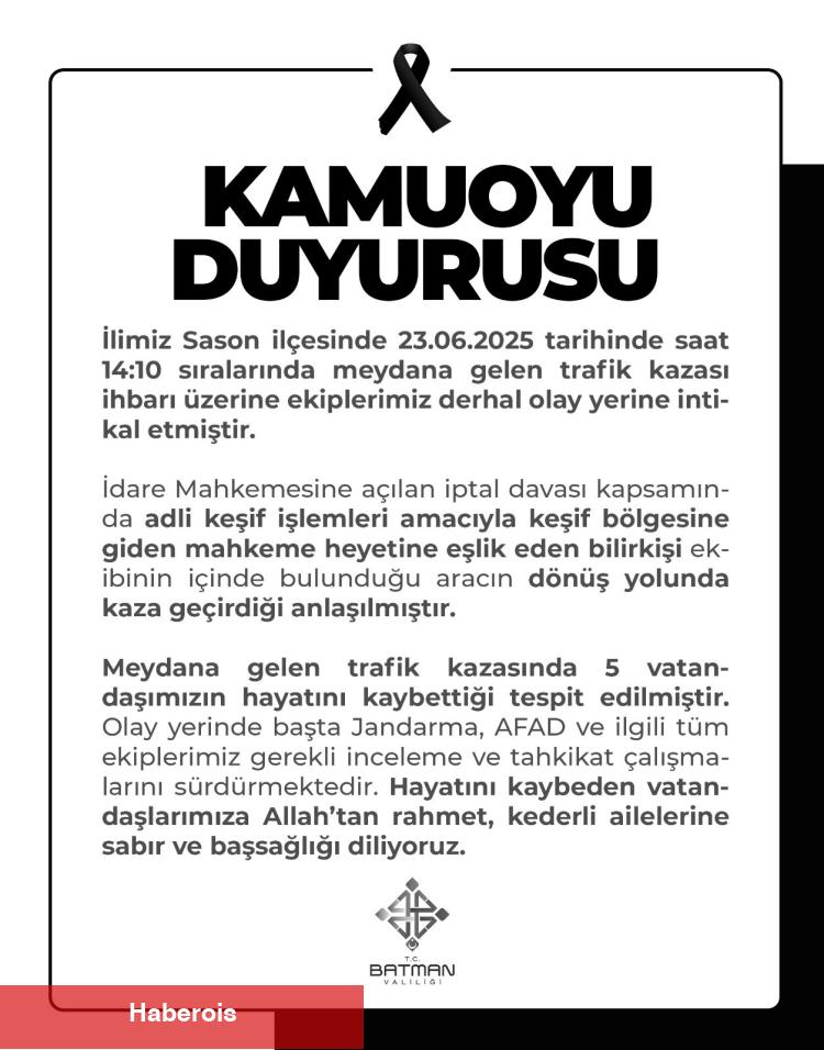 Batman'da keşif dönüşü feci kaza! - Haberois Batman'da keşif dönüşü feci kaza!