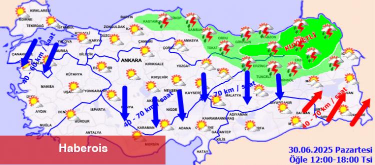 Doğu Anadolu ve Karadeniz'de kuvvetli yağış!