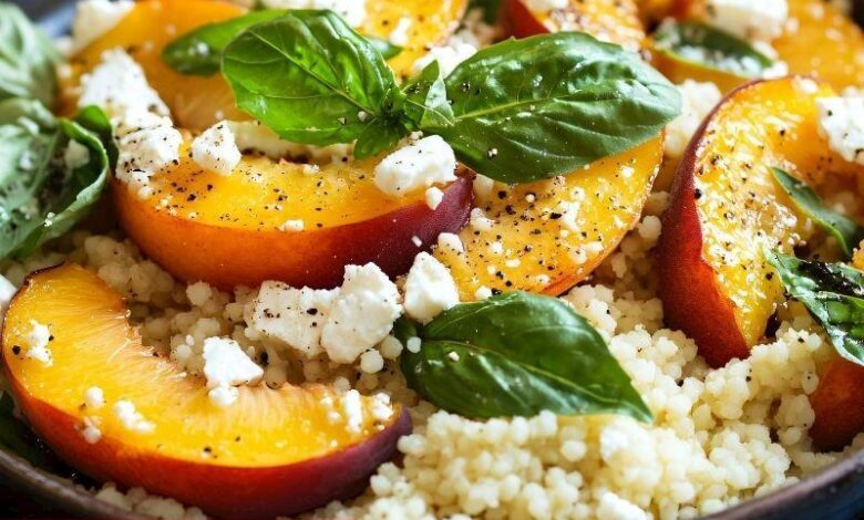 Feta Peynirli Şeftalili Kuskus
