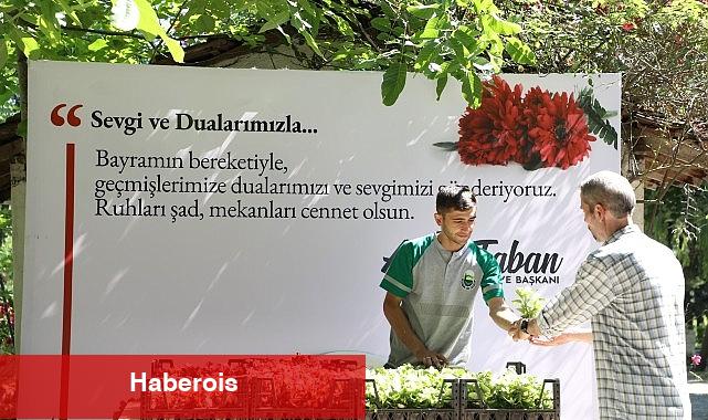 İnegöl Belediyesi Mezarlıklarda 9 Bin Adet Çiçek Dağıttı