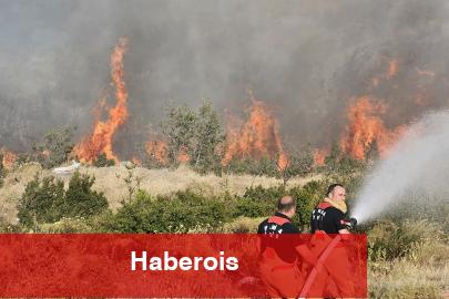 Manisa Büyükşehir Akhisar'daki yangın bölgesinde