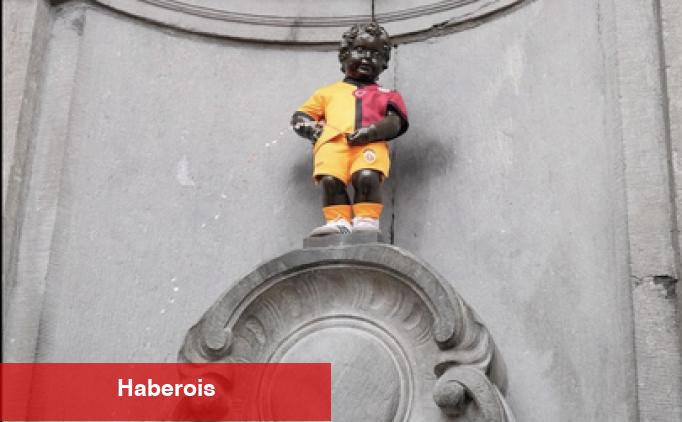 Manneken Pis heykeli, Galatasaray formasını giydi - Haberois Manneken Pis heykeli, Galatasaray formasını giydi