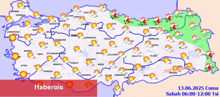 Meteoroloji uyardı! Sağanak yağış ve toz taşınımına dikkat! - Haberois Meteoroloji uyardı! Sağanak yağış ve toz taşınımına dikkat!