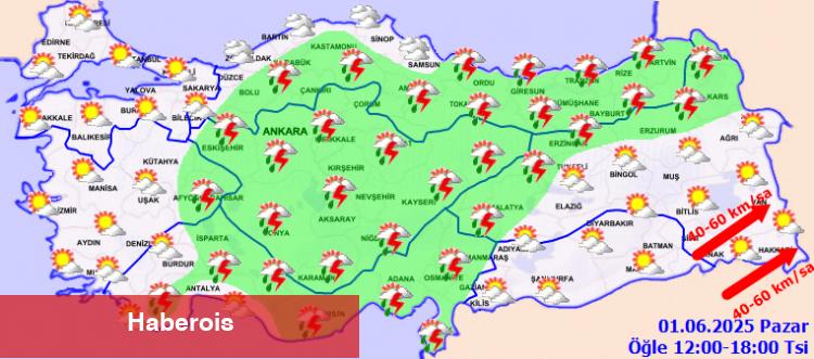 Meteoroloji'den sağanak ve kuvvetli rüzgar uyarısı! - Haberois Meteoroloji'den sağanak ve kuvvetli rüzgar uyarısı!
